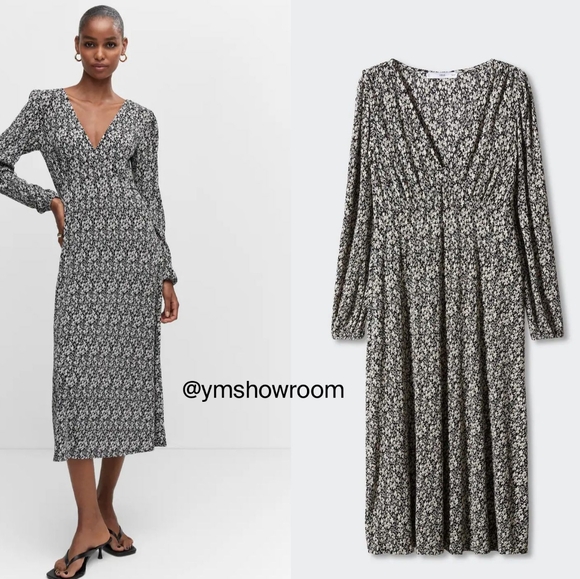 MANGO TEXTURED DRESS - Picture 1 of 4